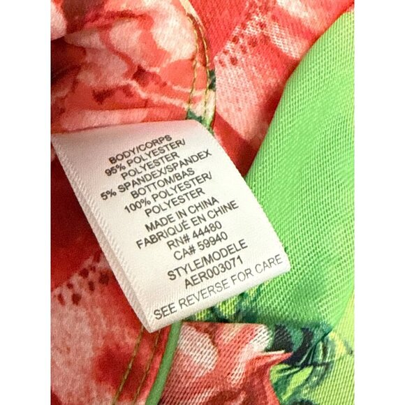 AFRM Women's Bodysuit Green Floral Sleeveless Mesh Mock Neck Garden Size Small - Picture 8 of 10